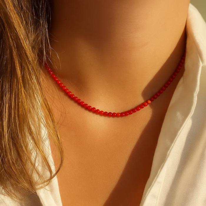 Natural Carnelian Choker Dainty Queen Necklace Healing Reiki Energy Women Gifts