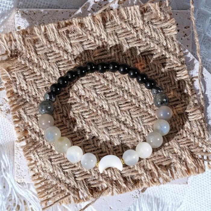 Lunar Energy Moon Phase Healing Crystal Bracelet Gift