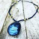  Natural Labradorite Stone Pendant Tumbled Gemstone Crystal Charm Necklace