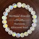  Natural Angel Aura Mermaid Quartz Healing Reiki Crystal Stone Handmade Bracelet