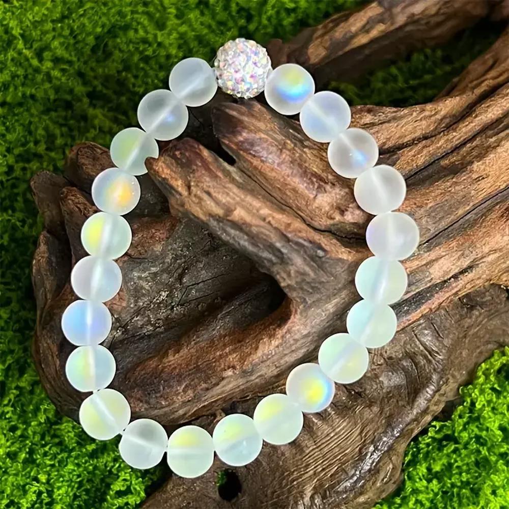 Natural Angel Aura Mermaid Quartz Healing Reiki Crystal Stone Handmade Bracelet