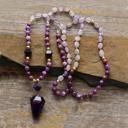  Amethyst Mala Bead Healing Meditation Protection Calming Pendant Necklace Gifts