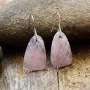  Natural Rose Quartz Crystal Teardrop Dangle Earrings for Love Trust Handmade