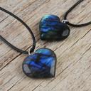  Natural Labradorite Dragon Heart Amulet Pendant Healing Energy Women Necklace (1 piece)