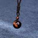  Red Tiger's Eye 16mm Round Bead Pendant Healing Reiki Amulet Women Men Necklace