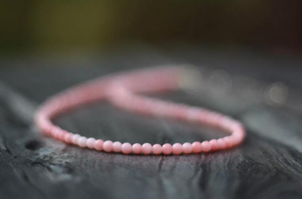 Coral Choker Delicate Pink Stone Beads Necklace Coral Crystal Dainty Choker