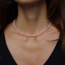  Coral Choker Delicate Pink Stone Beads Necklace Coral Crystal Dainty Choker