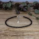  Black Tourmaline Beaded Anklet Black Stone Beads Dainty Anklet Crystal Anklet