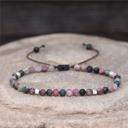  Natural Rainbow Tourmaline Tibetan Beads Energy Crystal Dainty Handmade Bracelet