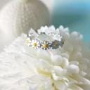  Dainty Daisy Ring Sterling Silver Flower Ring Sunflower Ring 7.5 Adjustable