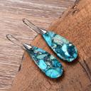  Natural Gemstones Teardrop Dangle Earrings Protection Handmade