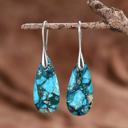  Natural Gemstones Teardrop Dangle Earrings Protection Handmade