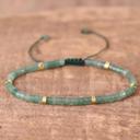  Green Aventurine Handmade 4mm Tibetan Beads Healing Calming Minimalist Women Bracelet