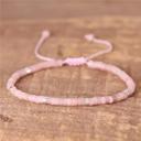  Natural Pink Opal Tibetan Beaded Dainty Healing Crystal Bohemian Luck Bracelet