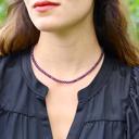  Natural Amethyst Beaded Necklace Purple Stone Choker Healing Crystal Necklace