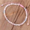  Morganite Stone Beaded Braided Bracelet for Love Compassion Handmade