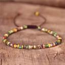  Natural Crystal Stone Barrel Beads Bracelet Tiny Gemstone Beaded Dainty Bracelet