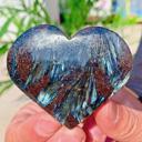  Large Arfvedsonite Hearts Shape Palmite Rock Mineral Specimen Decoration