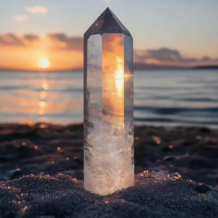 Natural Clear Quartz Tower Point Crystal Home Decor