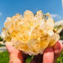  310g+ Raw Aura Citrine Phantom Cluster Titanium Geode Quartz Crystal Specimens