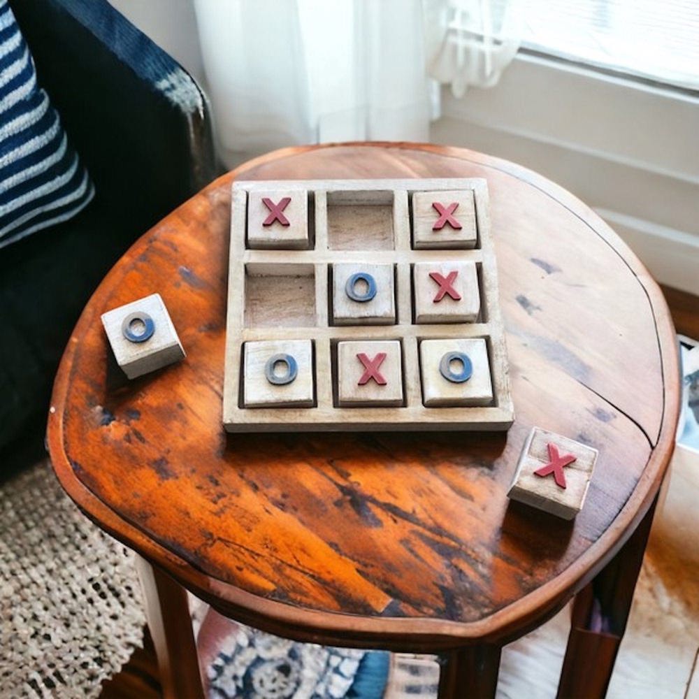 Tic Tac Toe Wooden Board Game, Housewarming Gift, Game For The Family, Modern Tabletop Game, Board Game For Kids