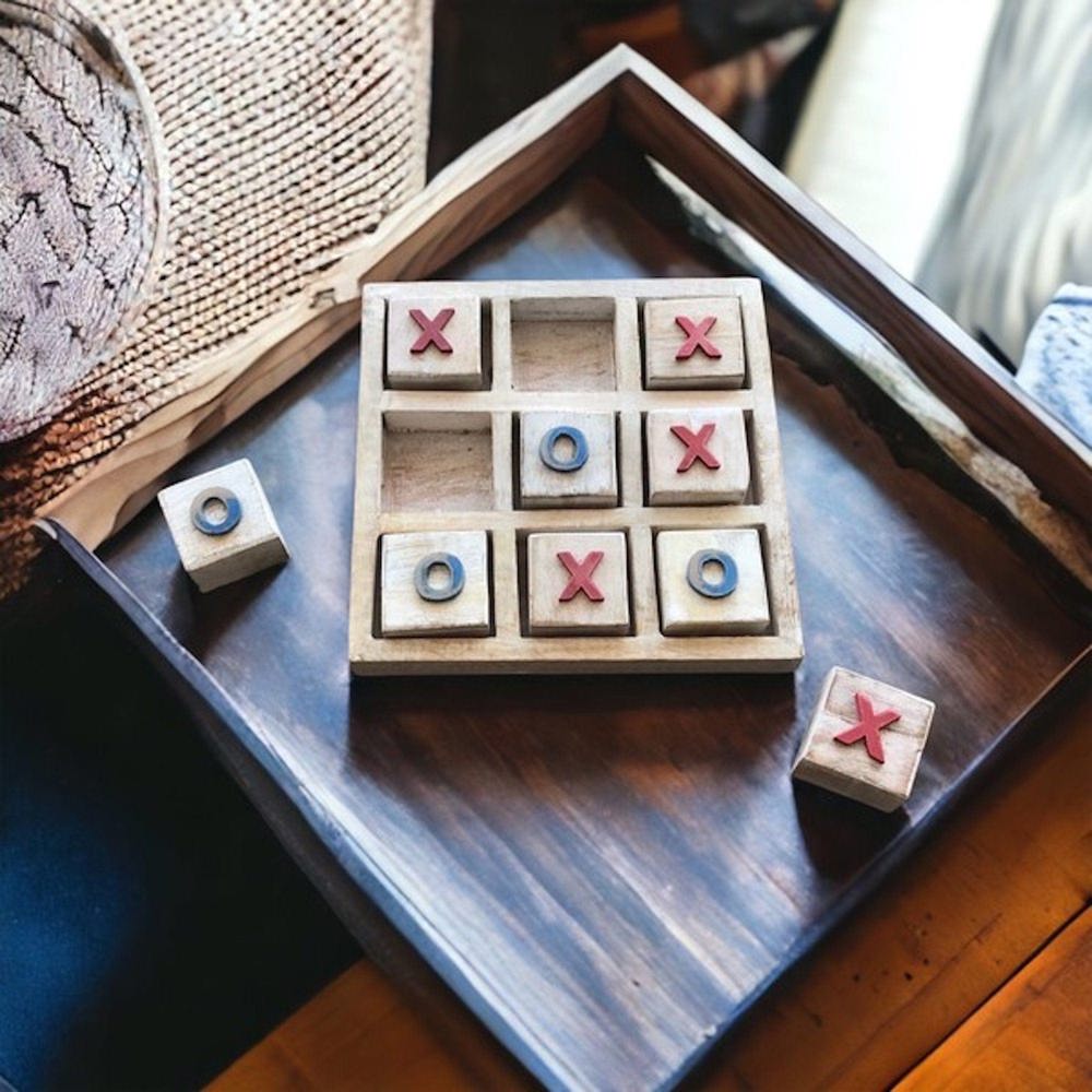 Tic Tac Toe Wooden Board Game, Housewarming Gift, Game For The Family, Modern Tabletop Game, Board Game For Kids