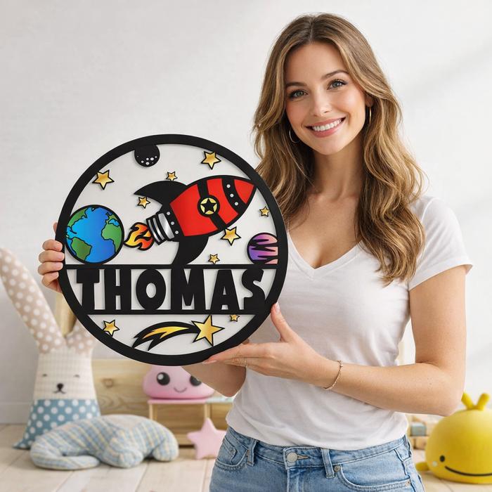 Nursery Rocket Sing - Kids Room Decor