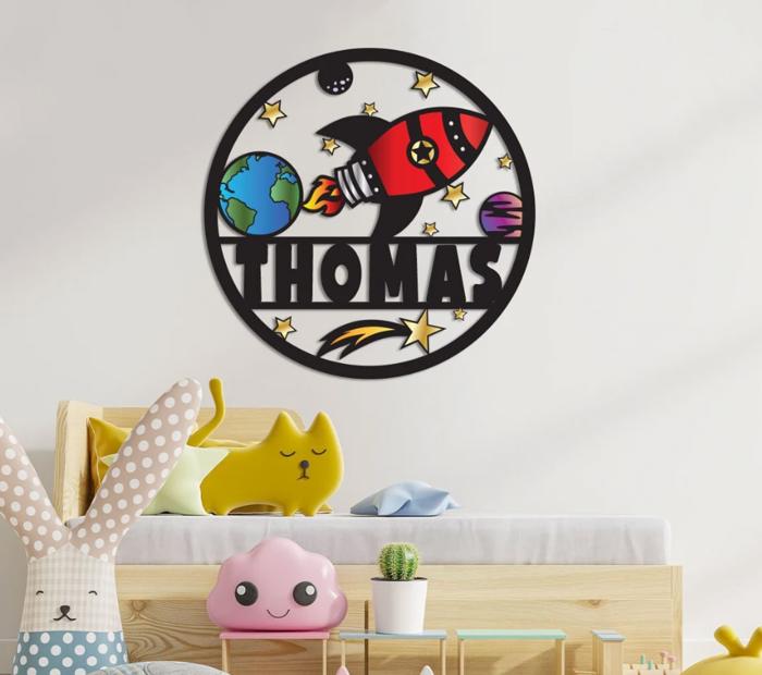 Nursery Rocket Sing - Kids Room Decor