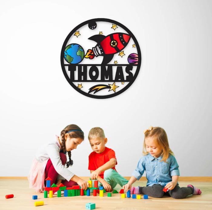 Nursery Rocket Sing - Kids Room Decor