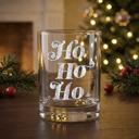  Ho Ho Ho Double Old Fashioned Glass | Festive Holiday Cocktail Whiskey Glass | 12oz
