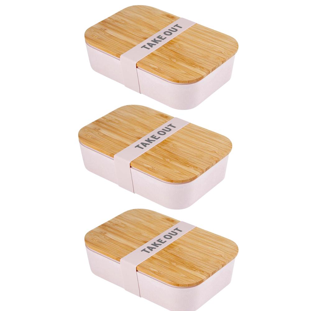 Bamboo Bento Lunch Boxes in 3 Pretty Colors