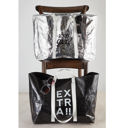  Extra Large Wrinkle Carry-All Tote Bag in Metallic Silver or Black Shine