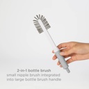  Ubbi On-The-Go Baby Bottle Drying Rack and Brush Set Travel Case in Gray