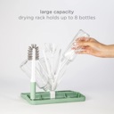 Ubbi On-The-Go Baby Bottle Drying Rack and Brush Set Travel Case in Sage