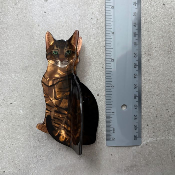 Ultra Realistic Brown Tabby Cat Hair Claw | Claw Clip Hair Accessories