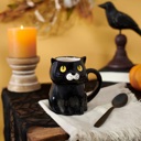  Black Cat Mug | Halloween Theme Stoneware Coffee Tea Cup | 12oz