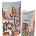  American West Book Box Set of 2 | Vintage Book Shaped Storage Stash Trinket Boxes
