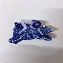  Nude Woman Riding a Bear Hair Claw in Marbled Blue | Claw Clip Hair Accessories