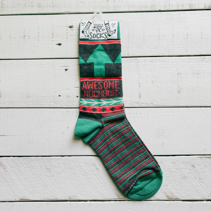 Awesome Neighbor Socks | Unisex Funny Gift Socks | Novelty Crew Socks | Gift for Her