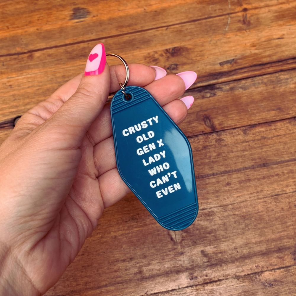 Vintage Style Motel Keychains with Funny Sayings in 30+ Styles