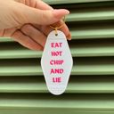 Eat Hot Chip and Lie Vintage Style Motel Keychains with Funny Sayings in 30+ Styles