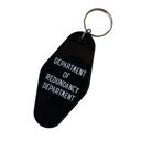 Department of Redundancy Department Vintage Style Motel Keychains with Funny Sayings in 30+ Styles