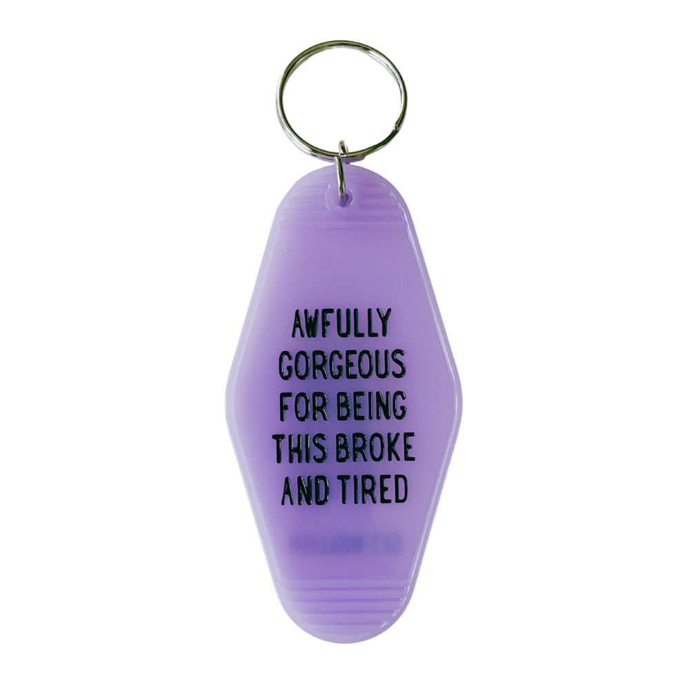 Vintage Style Motel Keychains with Funny Sayings in 30+ Styles