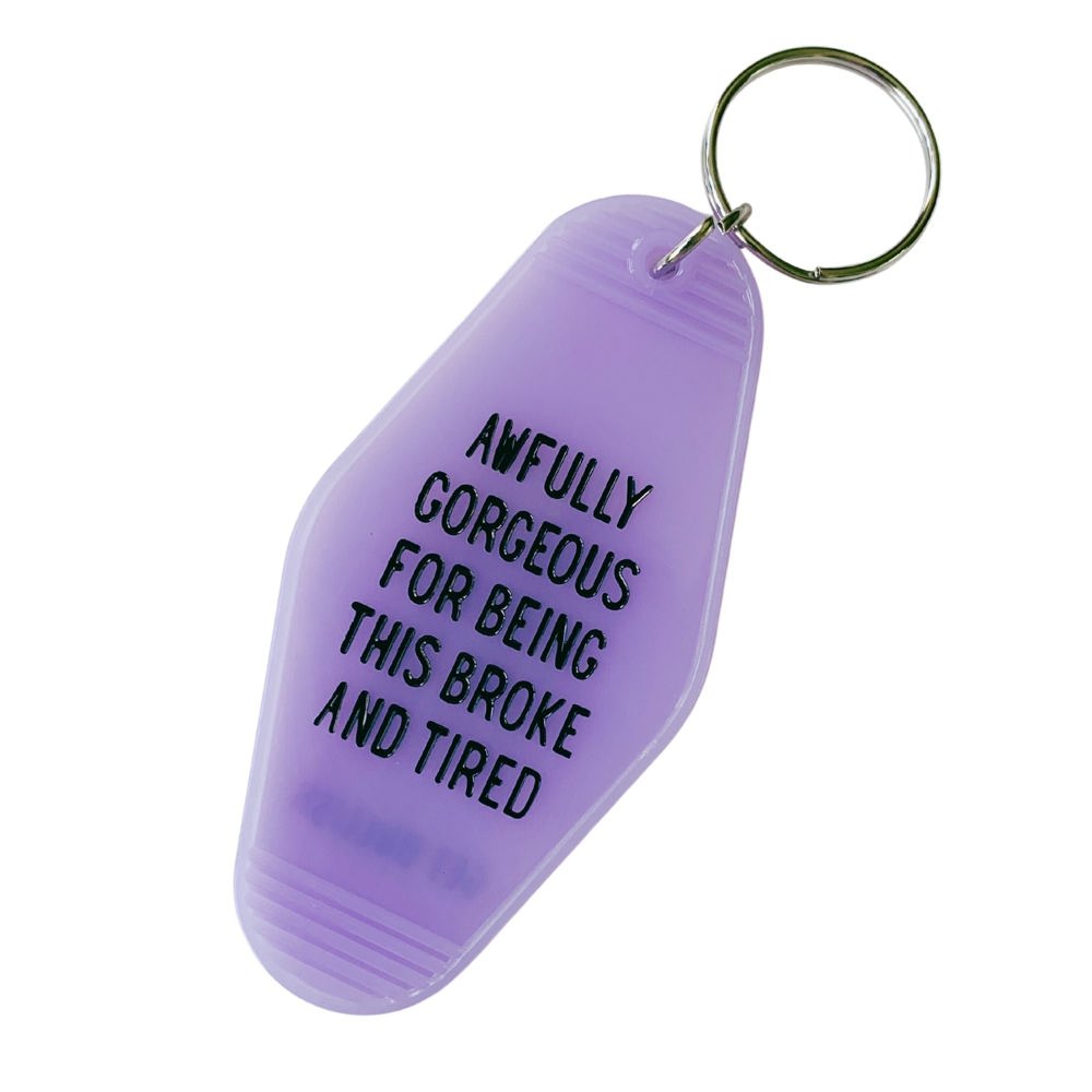 Vintage Style Motel Keychains with Funny Sayings in 30+ Styles