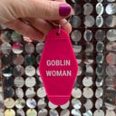 Goblin Woman Vintage Style Motel Keychains with Funny Sayings in 30+ Styles