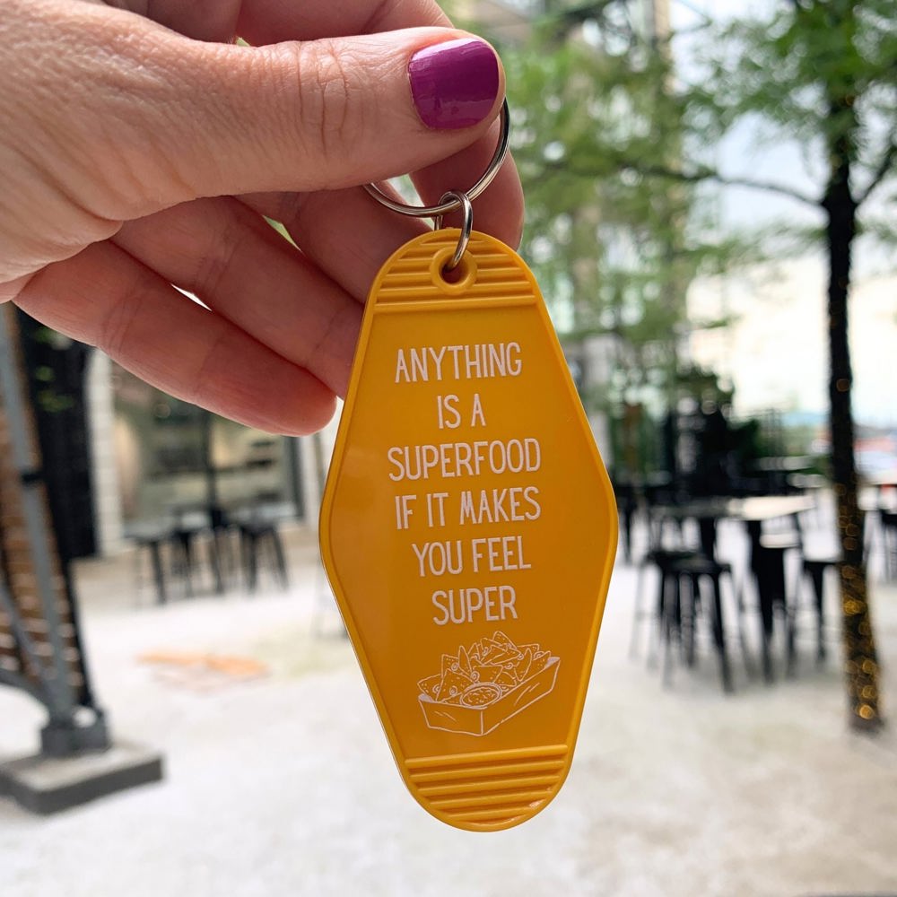 Vintage Style Motel Keychains with Funny Sayings in 30+ Styles