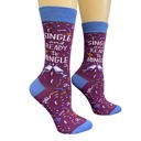 Single and Ready to Mingle Funny Sayings Socks - Cozy Giftable Women's Crew Socks