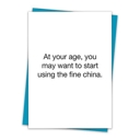 Birthday Fine China 6 Pack Greeting Cards Cute and Funny Sayings Minimalist White Cards with Envelopes Blank Inside