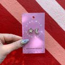 Star and Moon (Stay Wild Moon Child) Halloween Earrings on Giftable Cards for Boo Baskets, Gifts, Spooky Fun