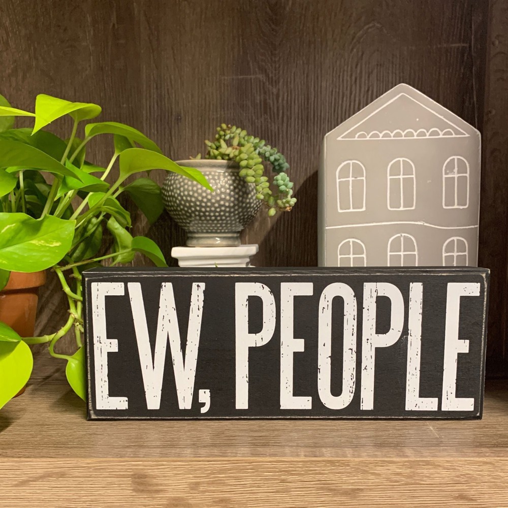 Cute and Funny Graphic Wooden Box Signs with Sayings for Gallery Walls